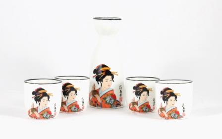 5 Peice Japanese Geisha Sake Set